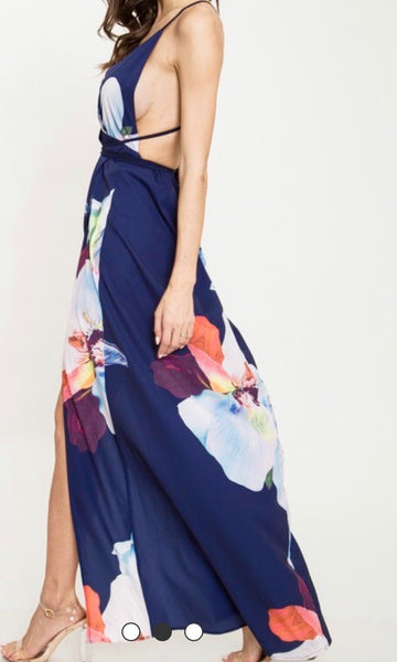 Navy Floral Dress