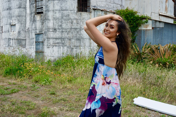Navy Floral Dress