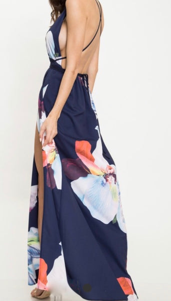 Navy Floral Dress