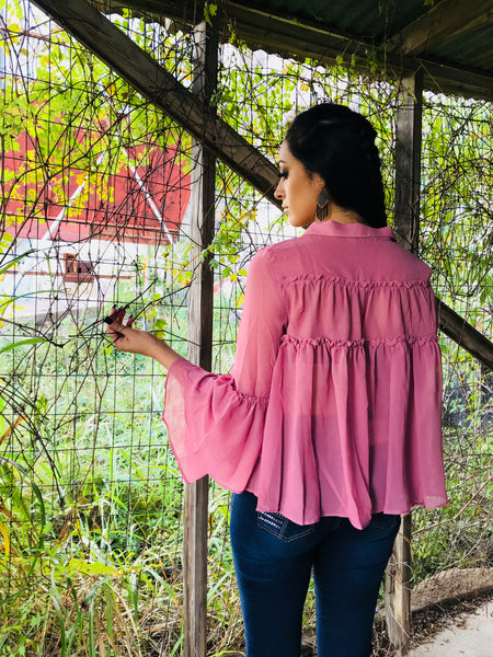 Mauve Sheer Top
