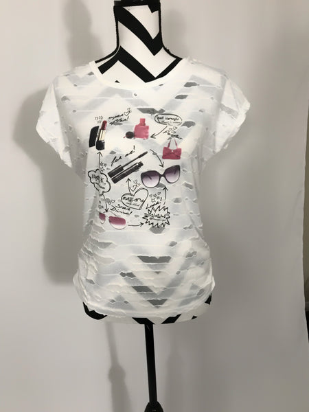 White Distressed Tee