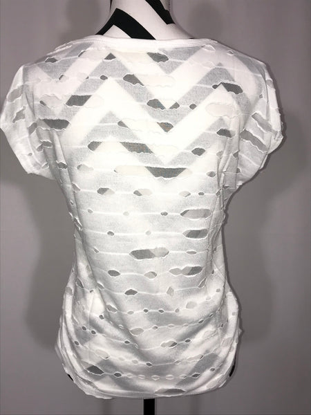 White Distressed Tee