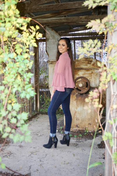 Mauve Sheer Top